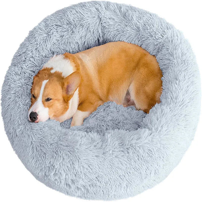 Luxury Round Pet Bed – Super Soft Plush for Cats & Large Dogs