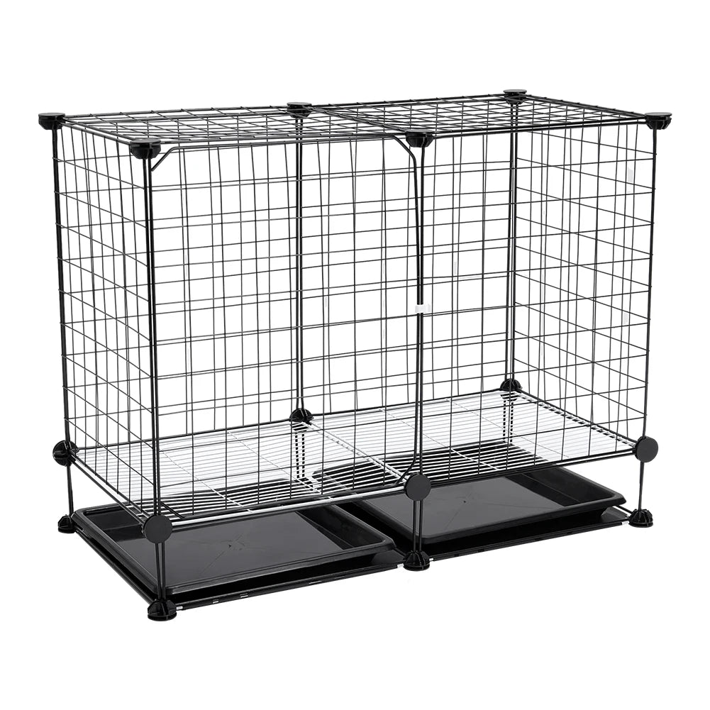 Tieker Black Wire Dog Cage with 2 Removable Trays