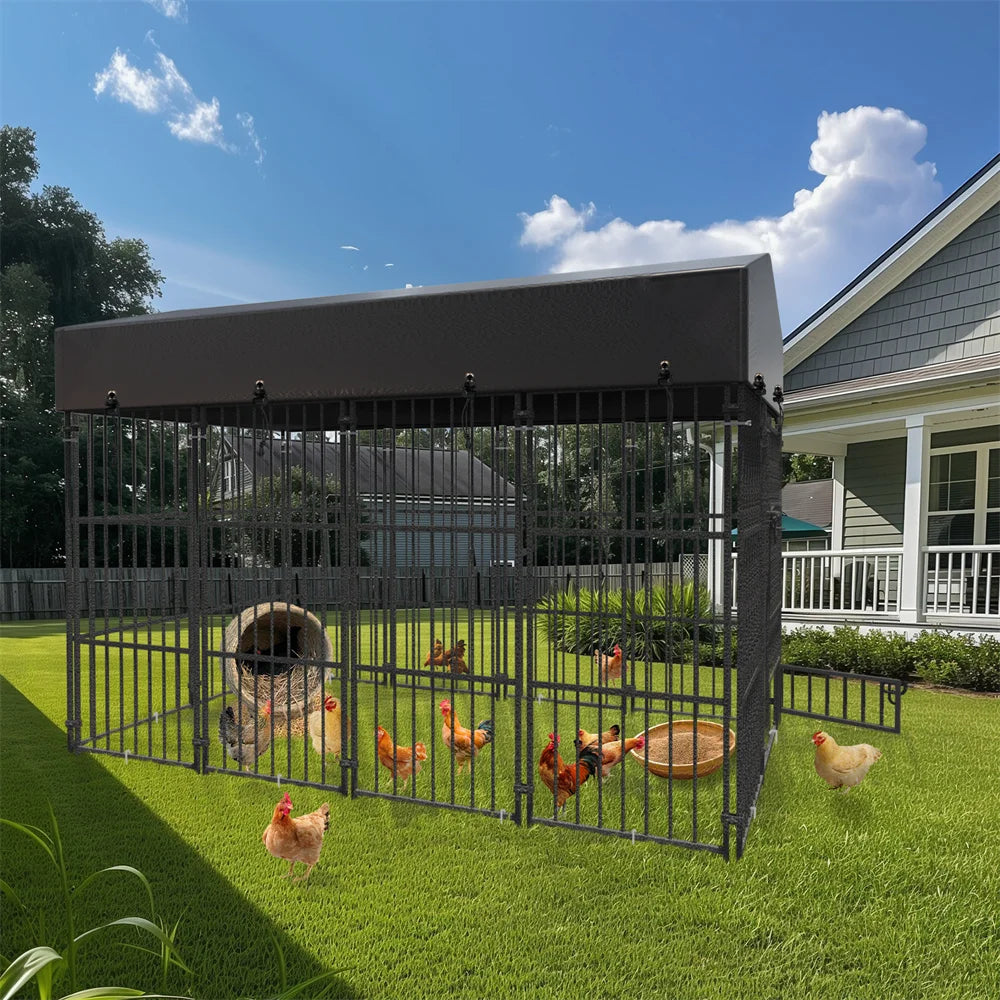 Heavy Duty Large Dog Kennel with Roof Cover – Indoor & Outdoor Metal Playpen