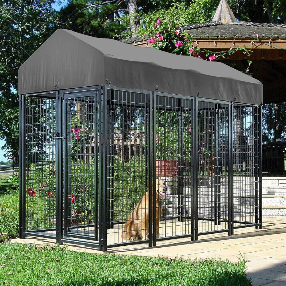 Heavy Duty Large Dog Kennel with Roof Cover – Indoor & Outdoor Metal Playpen