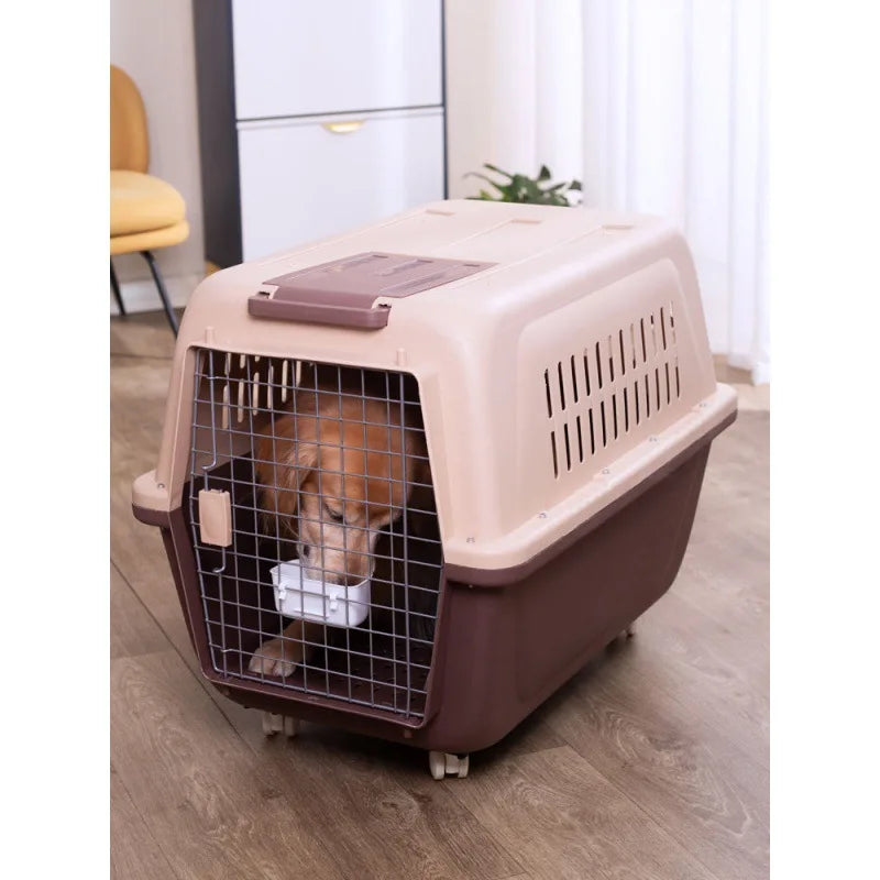 Large Pet Air Transport Box – Portable Travel & Car Dog Cage