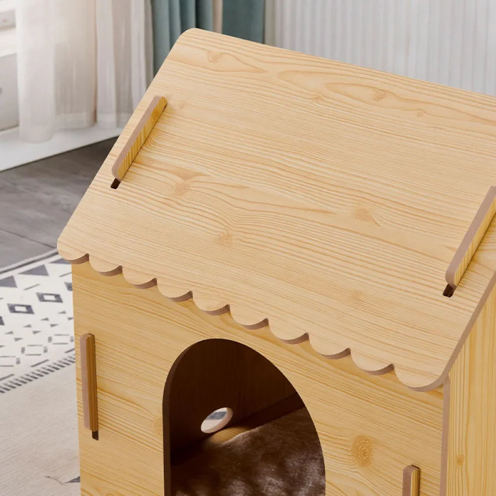 Wooden Dog House with Porch