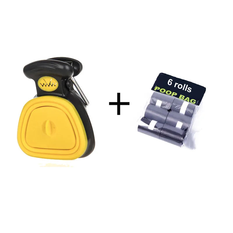 Dog Pet Travel Foldable Pooper Scooper with 1 Roll of Decomposable Bags 🐾