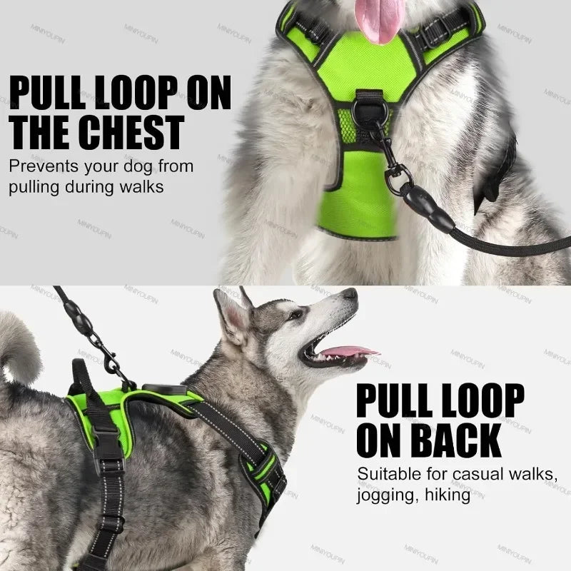 LED Luminous Rechargeable No-Pull Dog Harness – Adjustable Light-Up Pet Vest