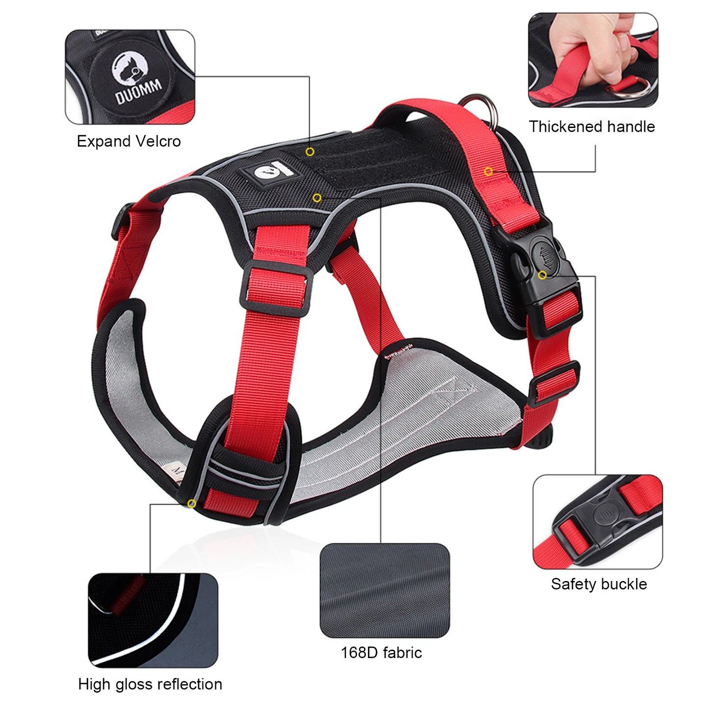 Reflective Tactical Dog Harness – Waterproof 1680D Oxford