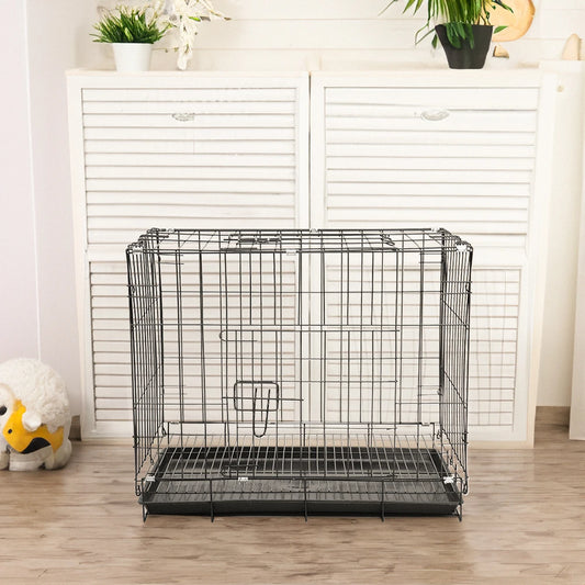 Voltsify Wire Dog Crate with 2 Doors & Removable Tray