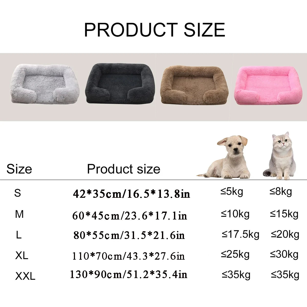 Square Plush Dog Bed