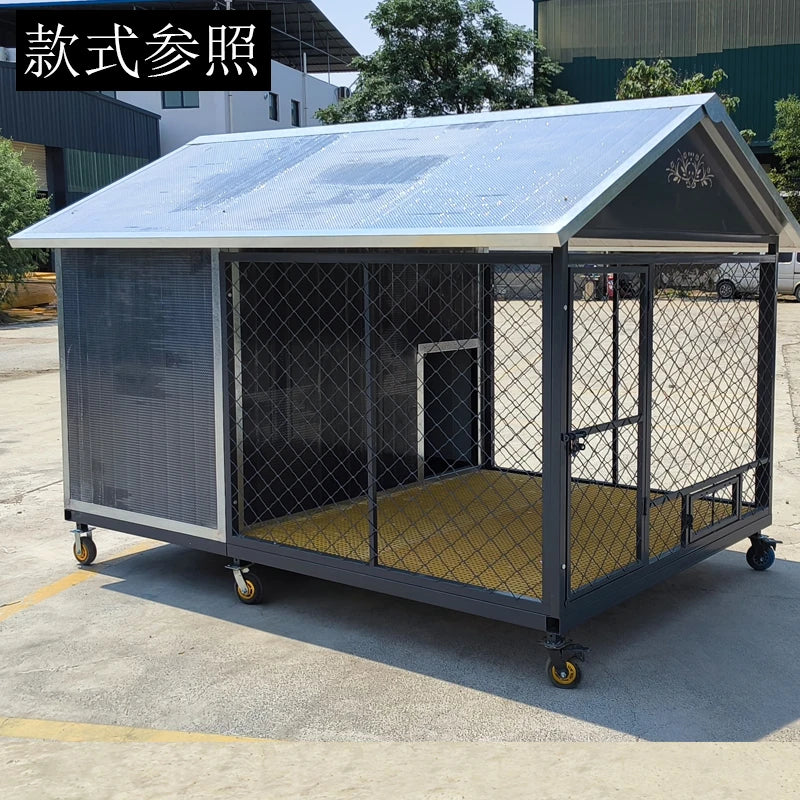 Insulated Outdoor Dog Kennel with Wheels