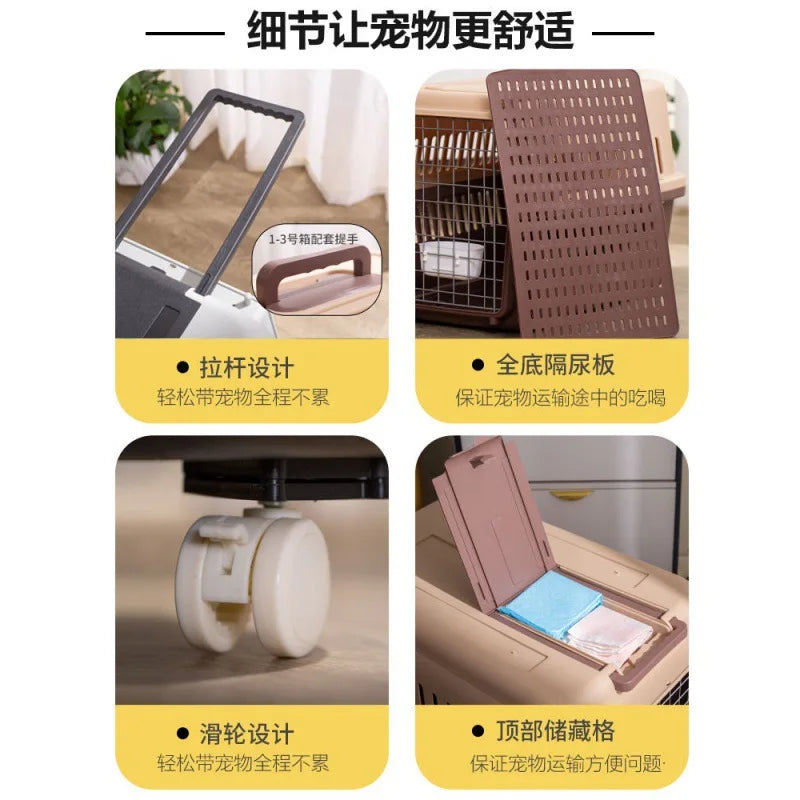 Large Pet Air Transport Box – Portable Travel & Car Dog Cage