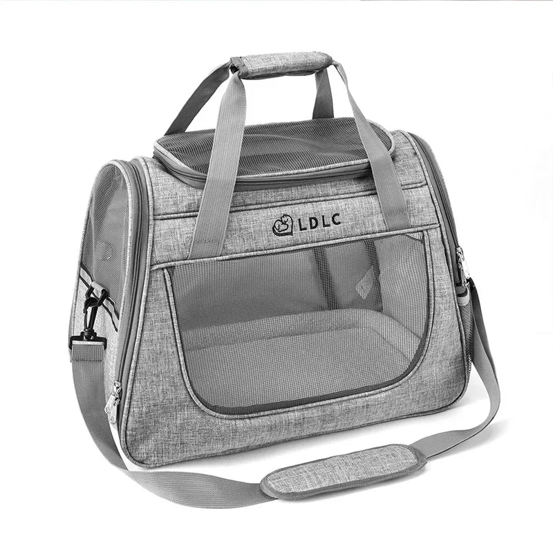 Breathable Portable Pet Trolley Carrier with Pull Rod & Backpack Function