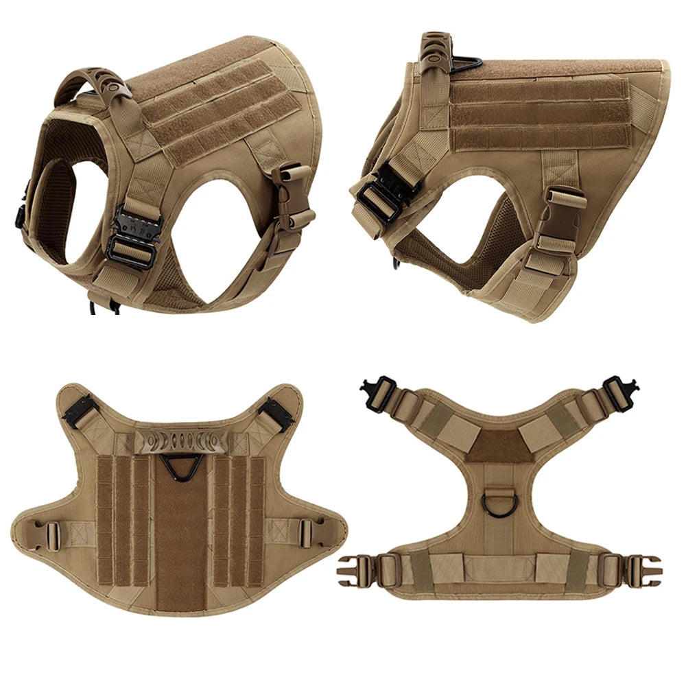 Military Tactical Dog Harness – Adjustable Training Vest for Medium & Large Dogs