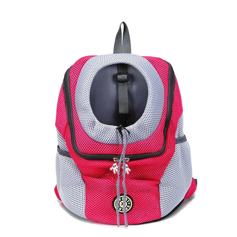 Double-Shoulder Travel Pet Backpack – Front/Back Wear Dog & Cat Carrier with Mesh and Leg Openings