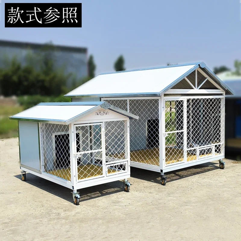 Insulated Outdoor Dog Kennel with Wheels
