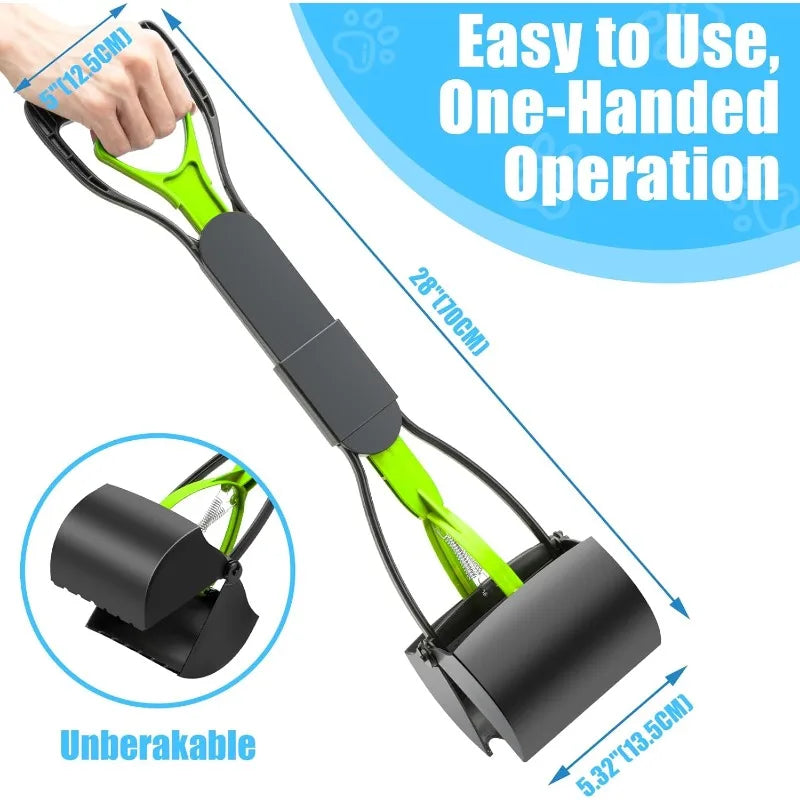 Jaw Clamp Dog Poop Scooper – Heavy-Duty Long Handle Waste Grabber 🐾
