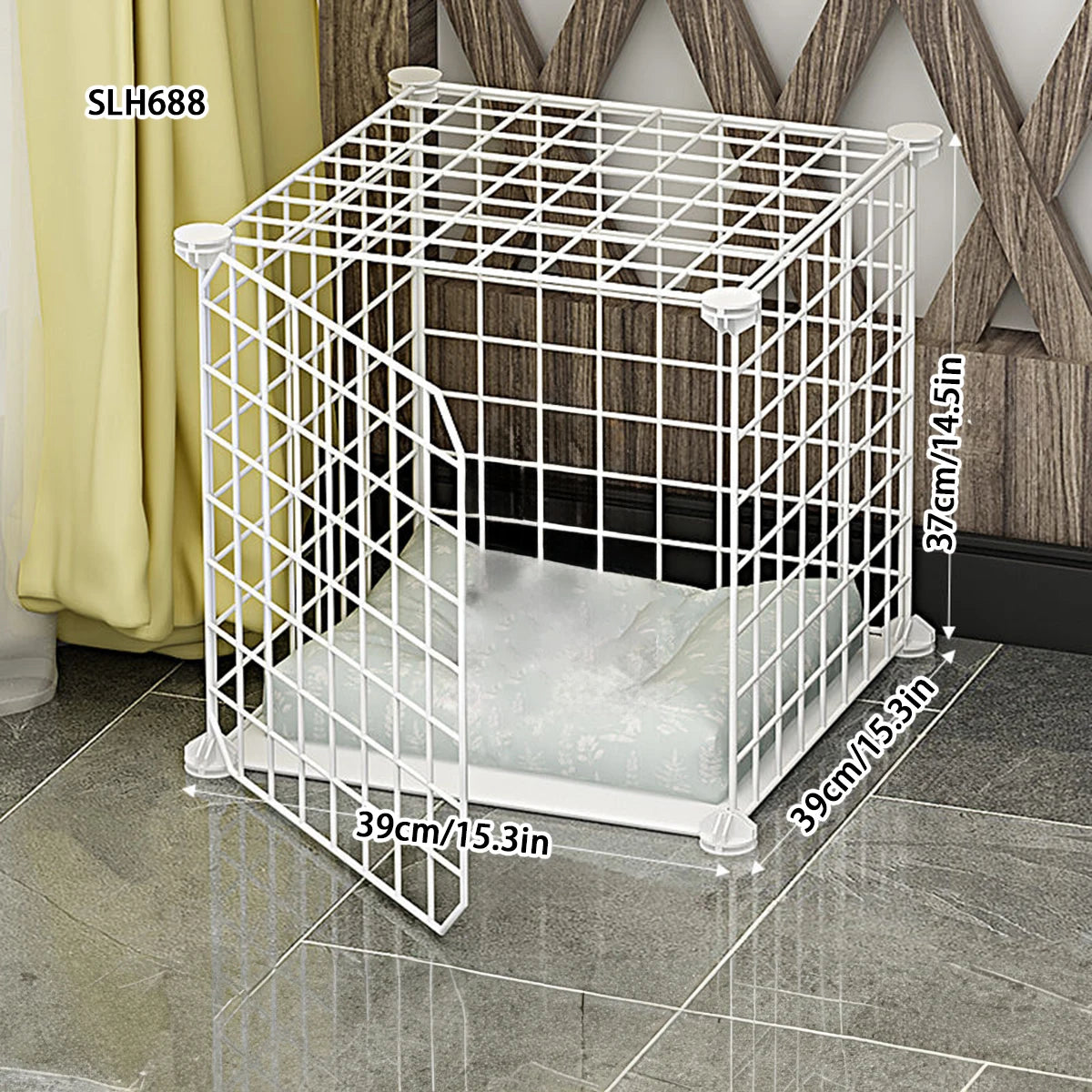 Indoor Dog Cage with Separate Toilet & Multi-Room Design