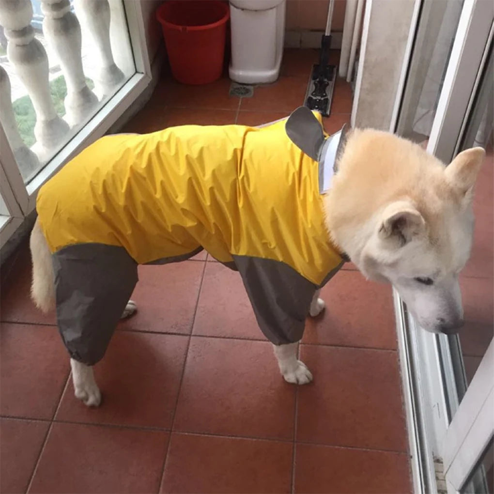 Waterproof Reflective Dog Raincoat with Hood – Windproof & Warm