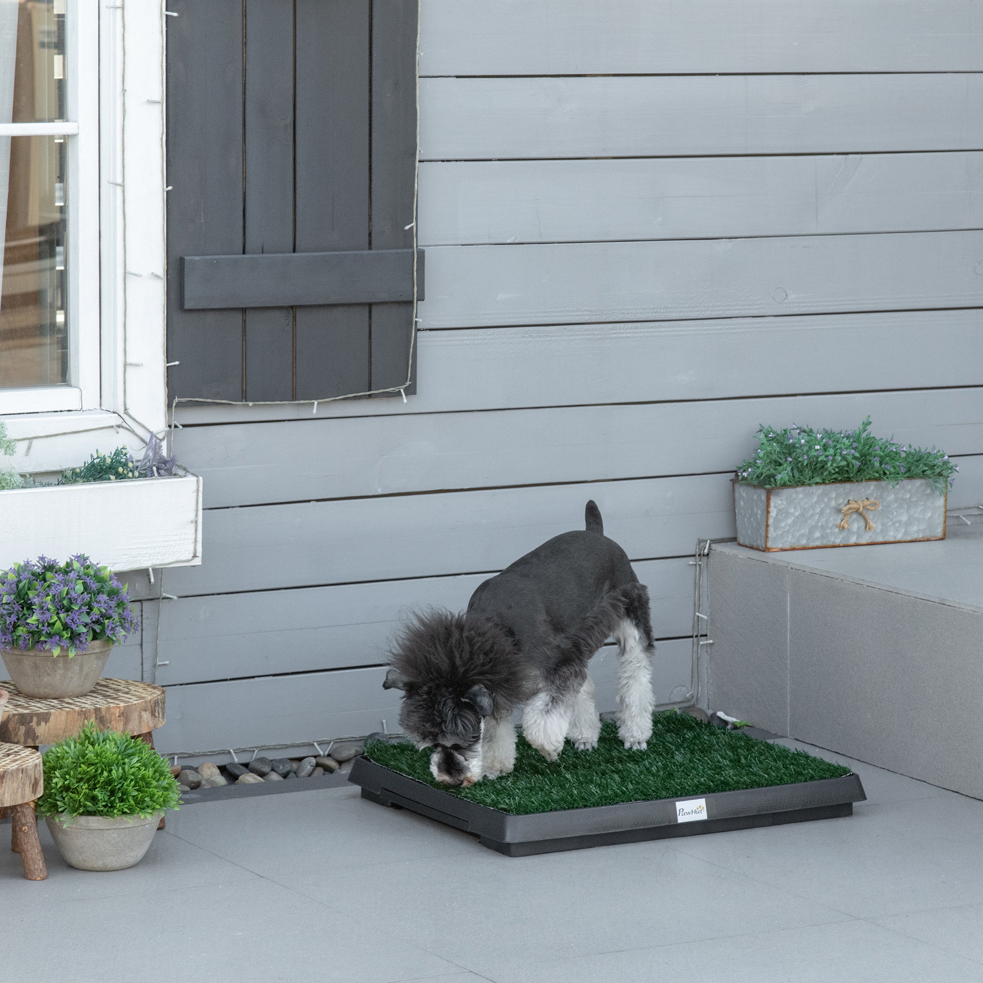 2-in-1 Large Dog Potty with Grass Turf & Tray | Indoor/Outdoor Training Pad