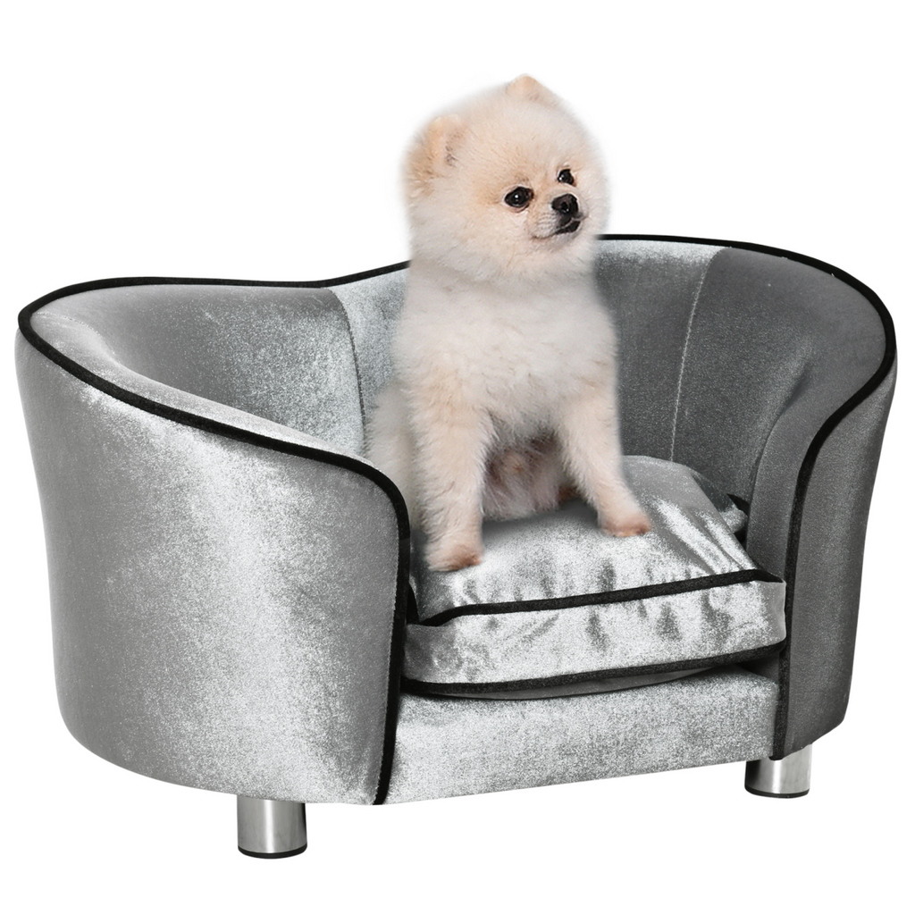 Modern Dog Sofa Bed with Storage Pocket, Removable Cushion, Non-Slip