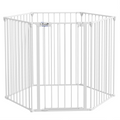 PawHut 2-in-1 Dog Pen & Safety Gate, 6-Panel, Foldable, 90cm White