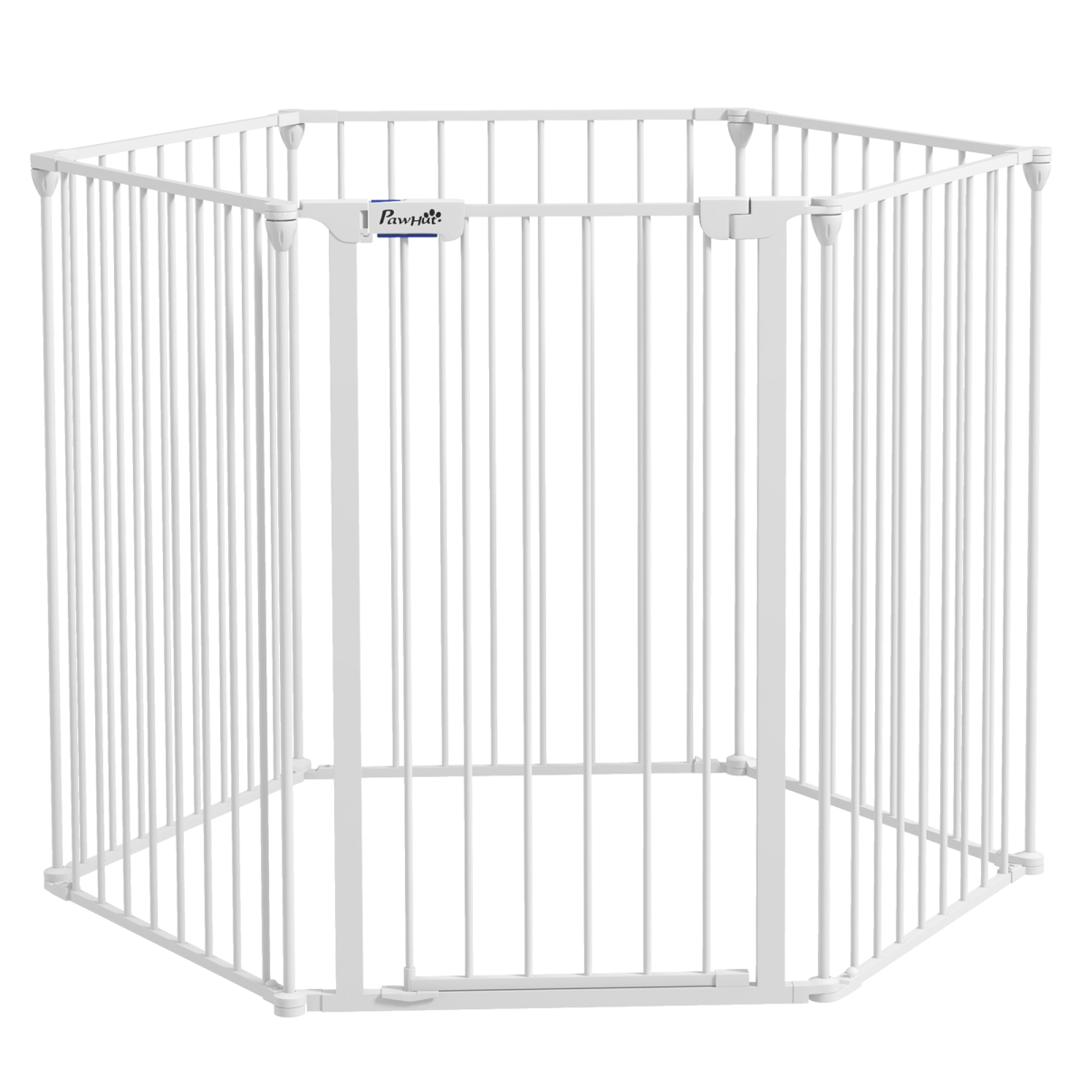 PawHut 2-in-1 Dog Pen & Safety Gate, 6-Panel, Foldable, 90cm White