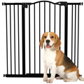 PawHut Adjustable Metal Pet Gate 74-100cm with Auto-Close Door Black