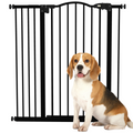 PawHut Adjustable Metal Pet Gate with Auto-Close Door, Black 74-94cm