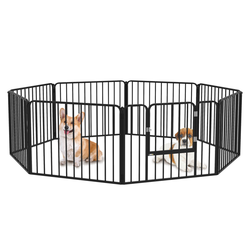 PawHut 60cm Heavy-Duty 8-Panel Dog Playpen for Small Dogs