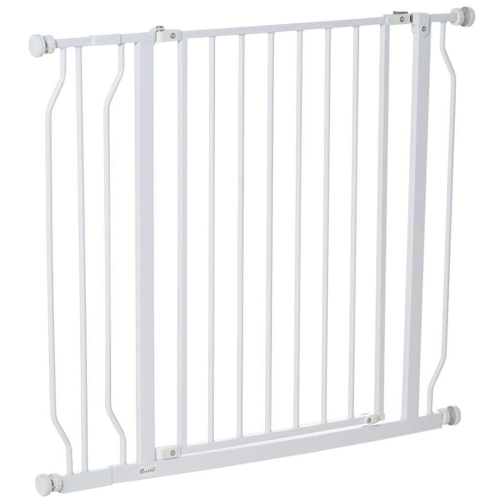 PawHut Wide Stair Gate, Pressure-Fit, 75-95cm, White