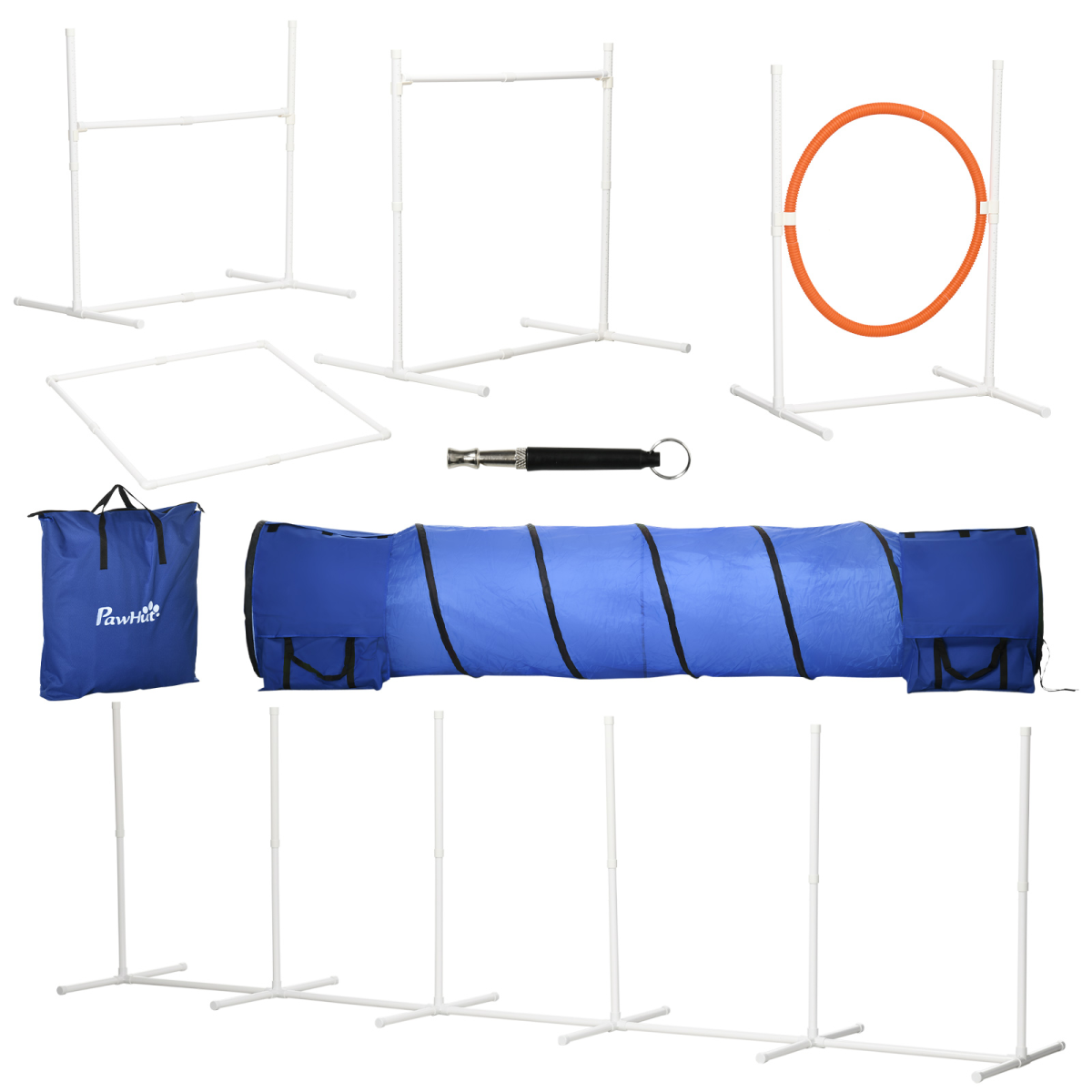 Six-Piece Dog Agility Kit with Carry Bag - Multicoloured