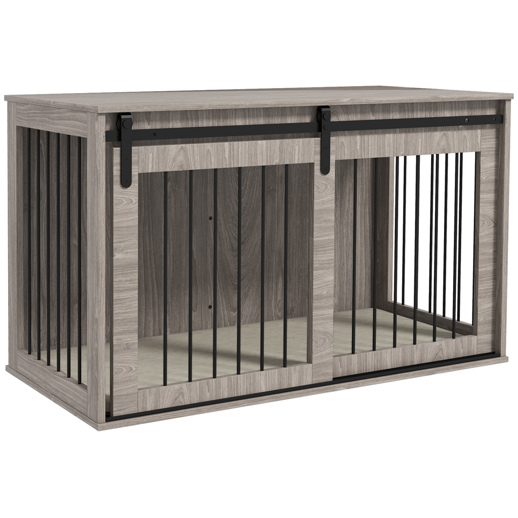 PawHut XL Dog Crate Furniture with Removable Cushion - Brown