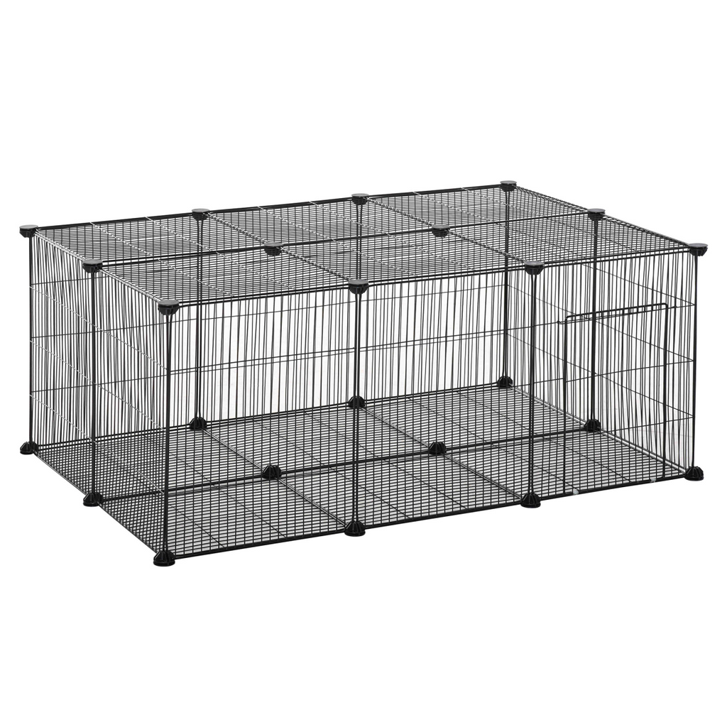 DIY Pet Playpen: 22-Piece Cage with Door for Rabbits, Chinchillas & Guinea Pigs