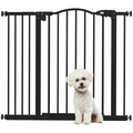 PawHut 74-94cm Adjustable Metal Pet Gate with Auto-Close Black