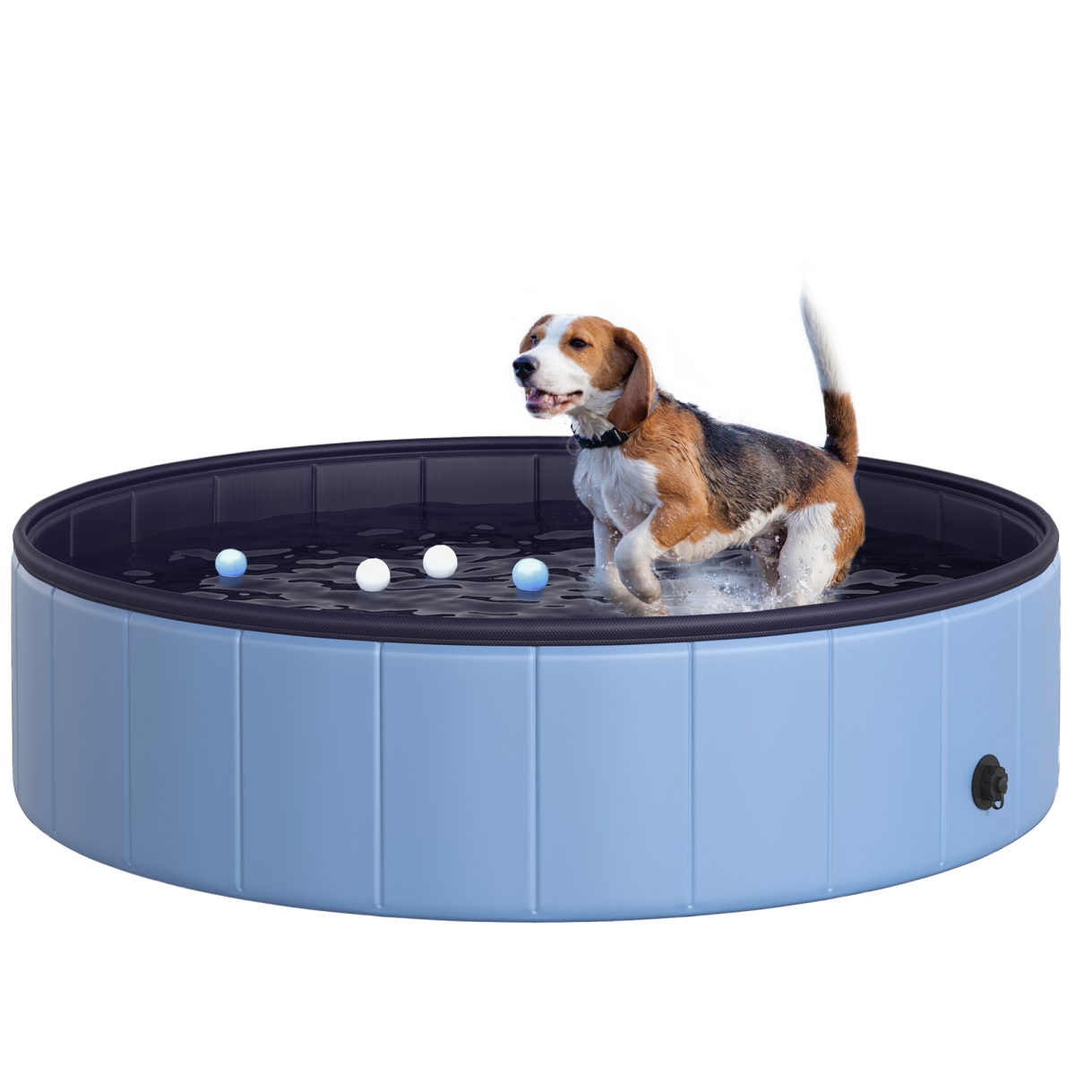 Foldable 120cm Portable Pet Pool - Blue Bath for Dogs & Cats