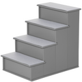 4-Step Wooden Pet Stairs with Cushioned Treads for Bed & Couch, Grey Pawhut