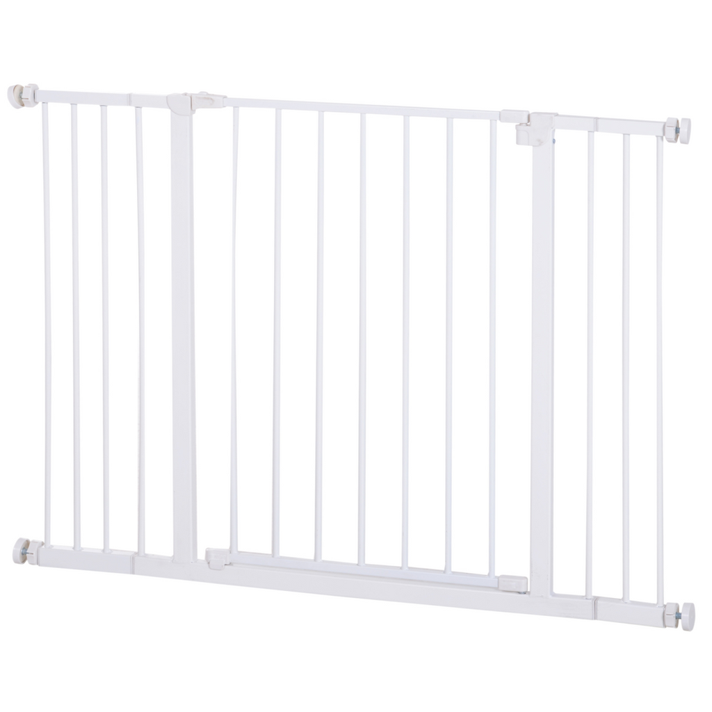 Expandable Pressure-Fit Dog Gate for Stairs - 76-107cm, White
