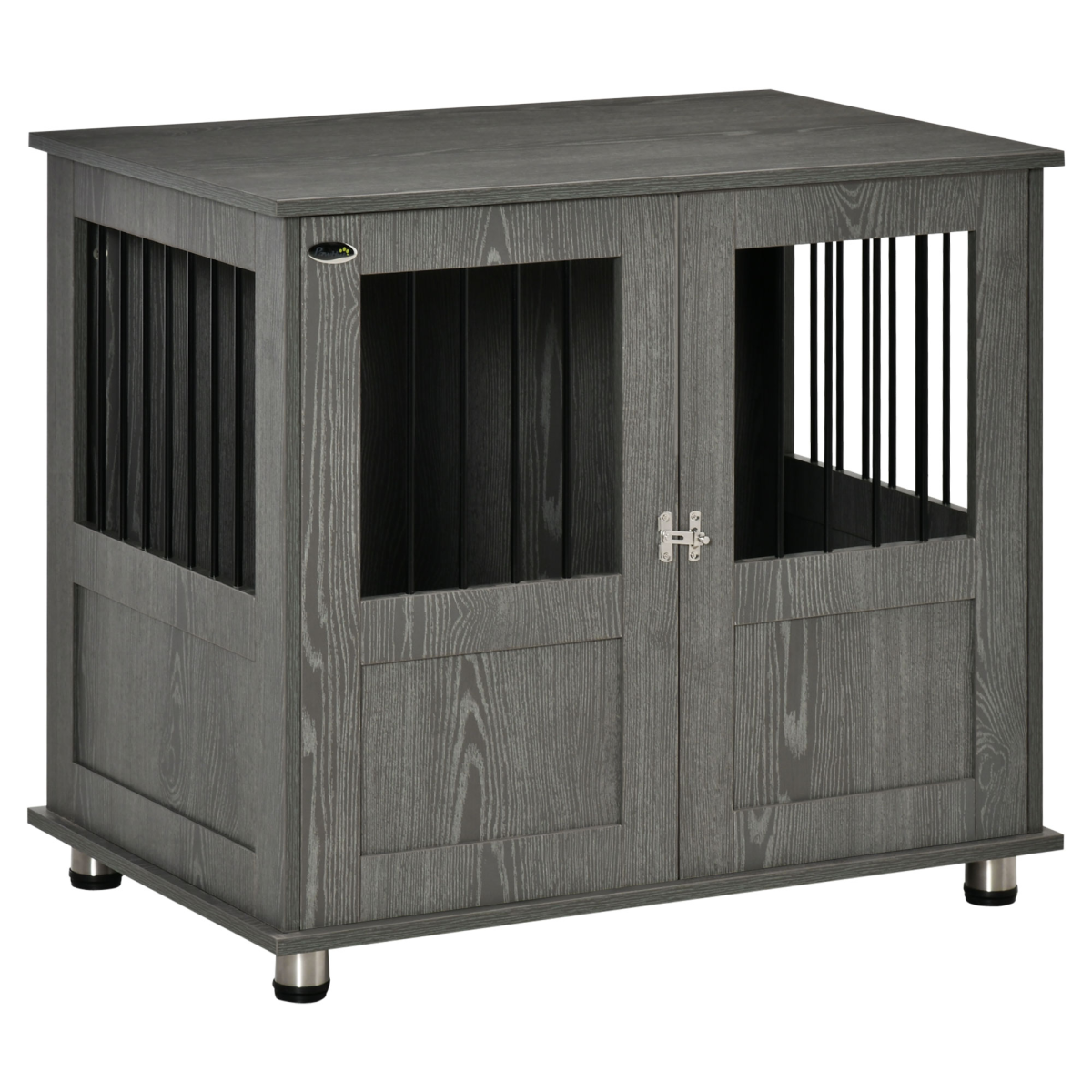 Wooden & Wire Kennel for Medium Dogs — Stylish, Magnetic Doors
