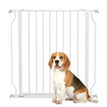 PawHut Wide Stair Gate with Door, Pressure-Fit, 75-85cm, White