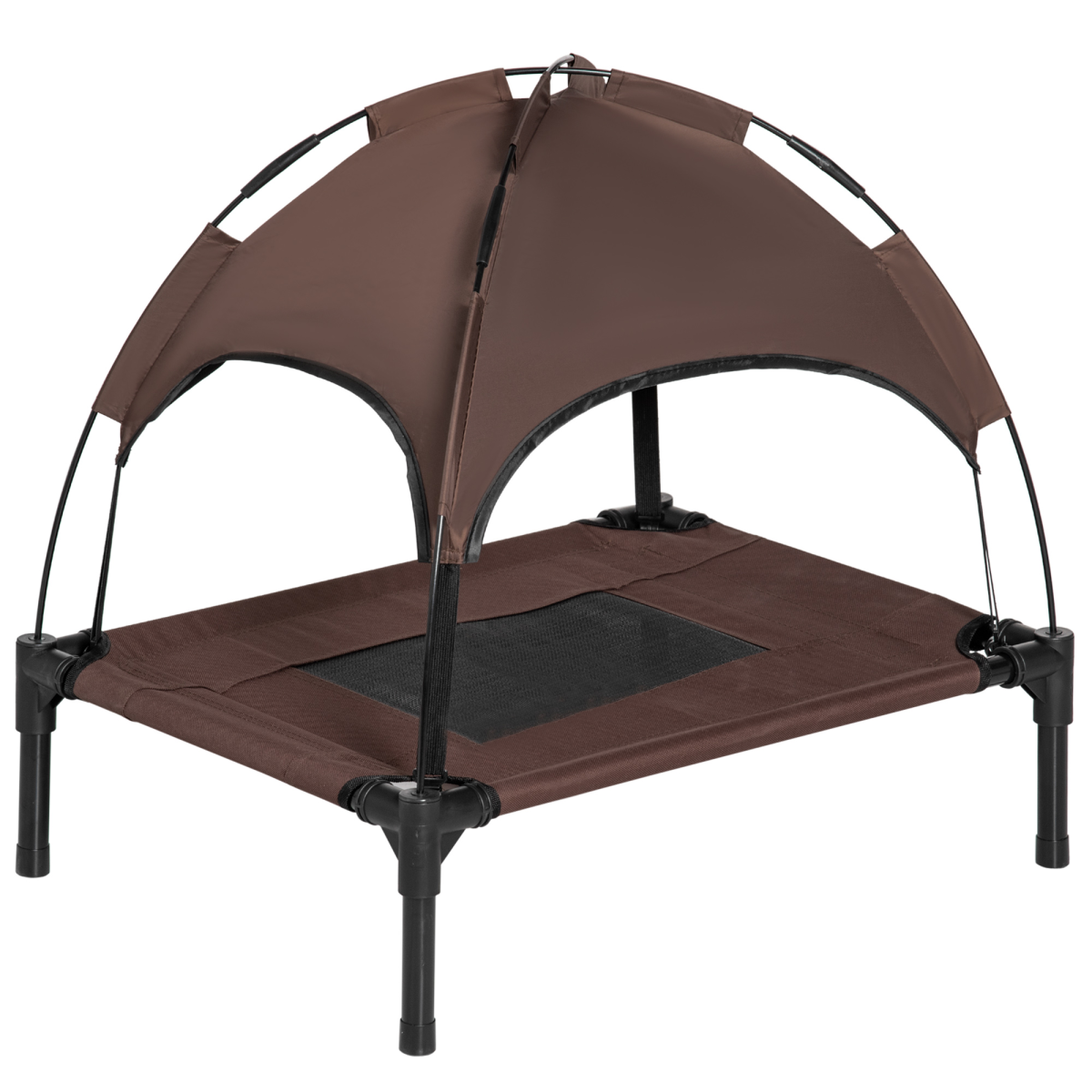 61 cm Elevated Dog Bed with Canopy Tent - Outdoor Portable Shelter