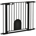 75-103 cm Extra-Wide Pet Gate, Stair Pressure Fit, Double Locking, Black