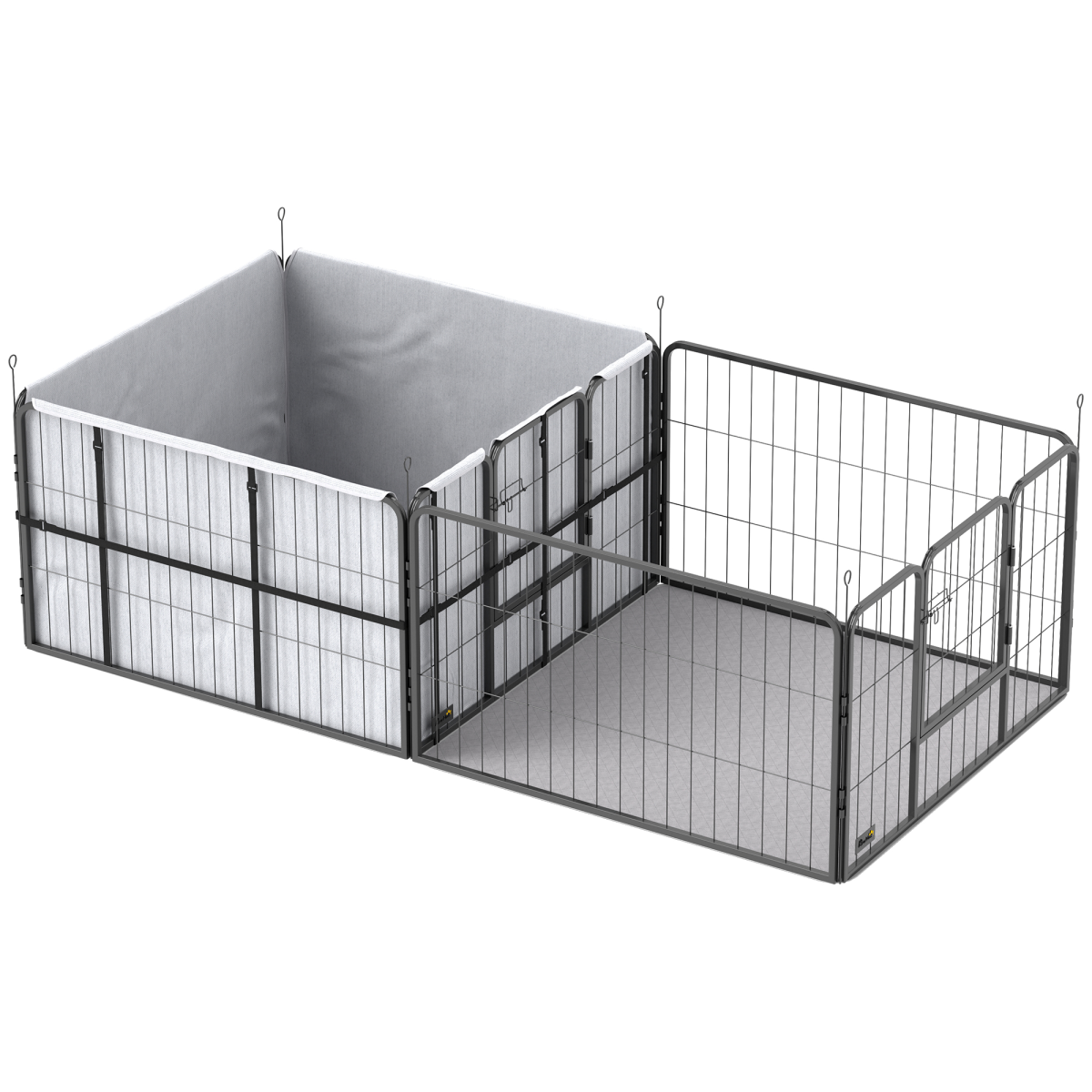 PawHut 7-Panel Whelping Box & Playpen for Small–Medium Dogs, 2 Rooms