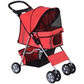 Deluxe Foldable Pet Stroller Jogger 4-Wheel Carrier for Dogs & Cats