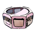 Portable Foldable Fabric Pet Playpen for Small Pets with Mesh Top and Carry Bag
