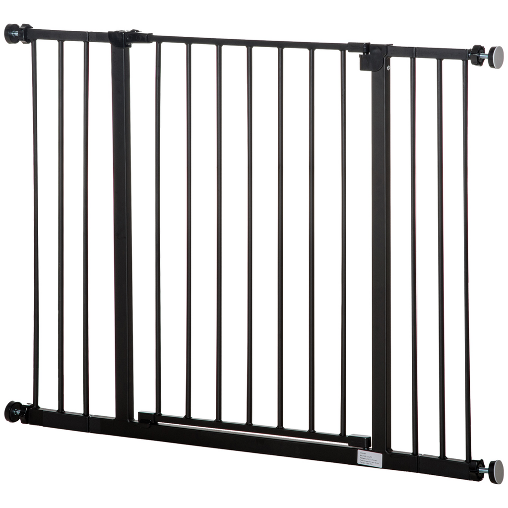 Pressure-Fit Dog Gate & Pet Barrier for Stairs, 76–107 cm, Black