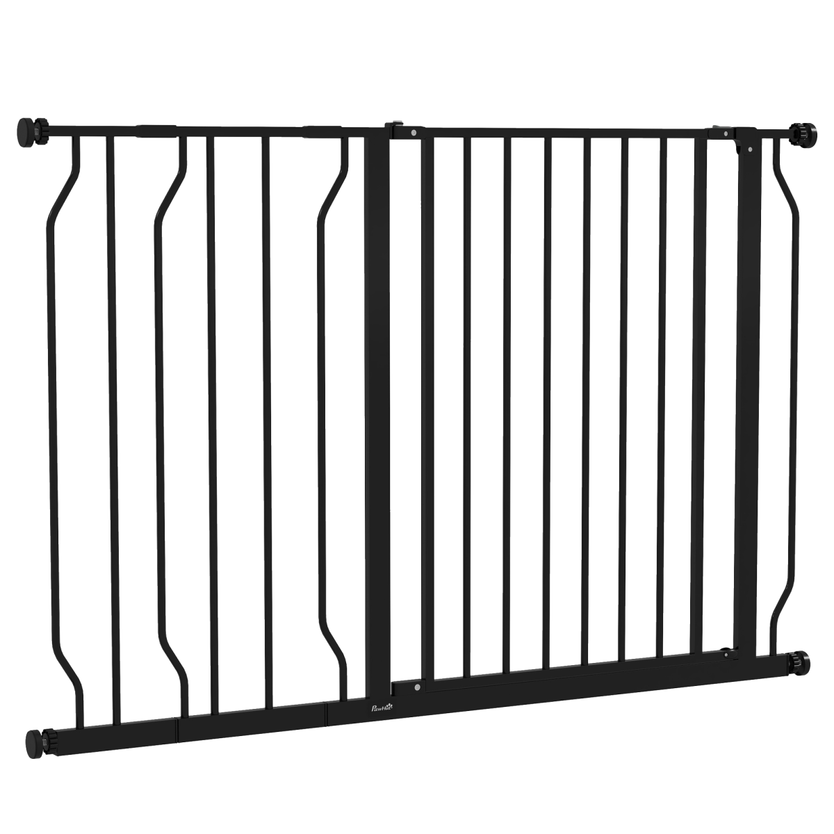 PawHut Wide Stair Dog Gate - Pressure-Fit, 75-115 cm, Black