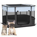 PawHut Portable Pet Pen for Small Animals - Foldable, 74x60x45 cm, Grey