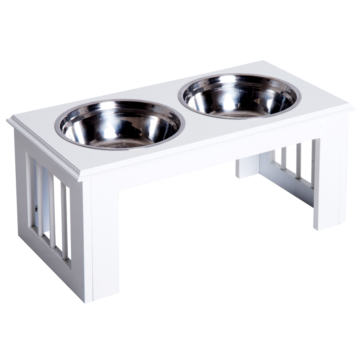 Raised Pet Feeder: Elevated Stainless Steel Double Bowls with Anti-Slip Base