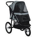 3-Wheel Pet Stroller for Small/Medium Dogs, Foldable Grey Pram