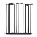 Adjustable 74-80cm Metal Pet Gate with Auto-Close Door - Black