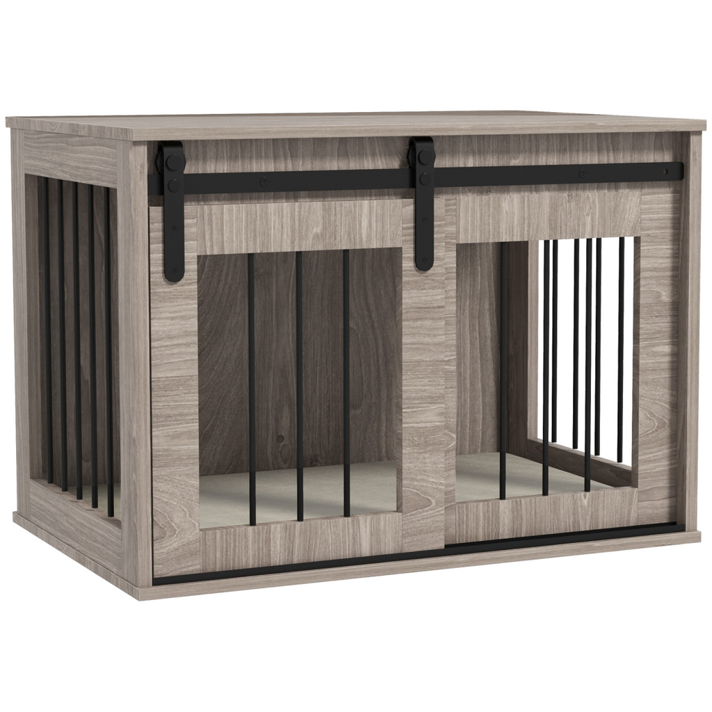 PawHut Dog Crate Furniture with Removable Cushion and Side Table