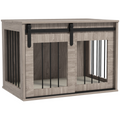 PawHut Dog Crate Furniture with Removable Cushion and Side Table